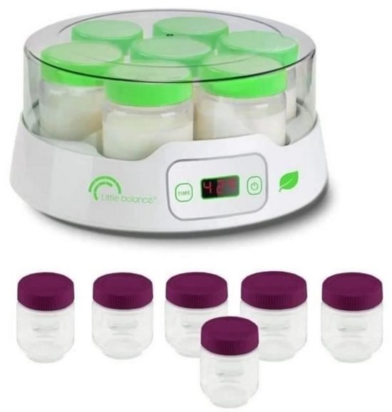 Little balance 8487 - Yoghurtmaker Inclusief 13 potjes - timer - LCD display - vaatwasbestendig