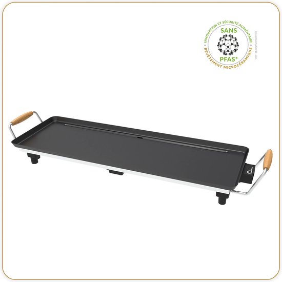 Little Balance 8741 - XL Teppanyaki bakplaat/grillplaat - 1800 Watt - 70 x 23 cm - PFAS vrij - 8 personen