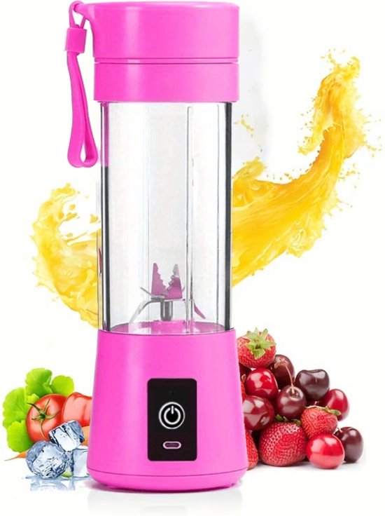 Livano Portable Blender - Shakebeker Met Mixer - Draadloze Blender - Elektrische Shakebeker - Blender To Go - Draagbare Blender - Roze van Livano