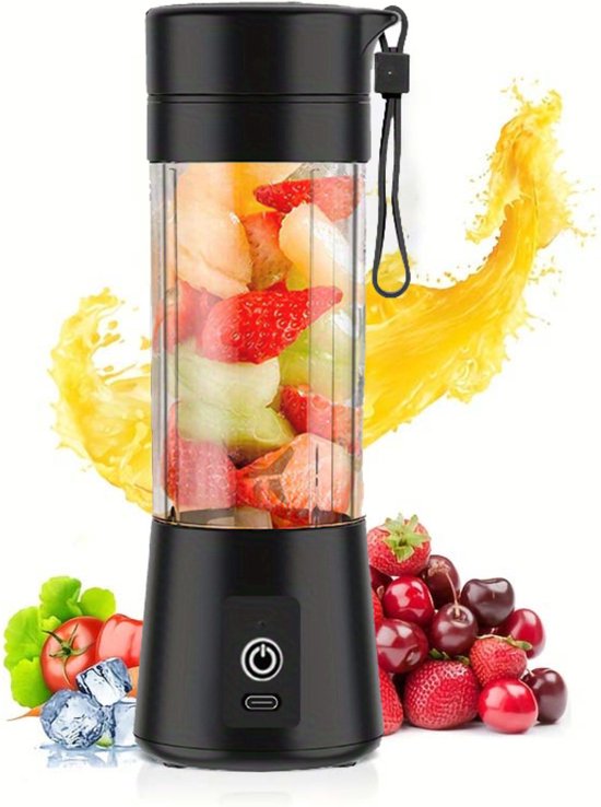 Livano Portable Blender - Shakebeker Met Mixer - Draadloze Blender - Elektrische Shakebeker - Blender To Go - Draagbare Blender - Zwart van Livano