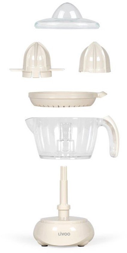 Livoo Elektrische Citruspers – 25W – 700 ml – 2 kegels – Automatische start – Crème