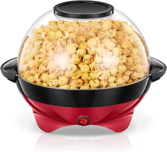 LNMsolutions® Popcorn Machine - Popcornmaker - Popcorn Maker - Rood/Zwart - 36cm x 30cm x 25cm