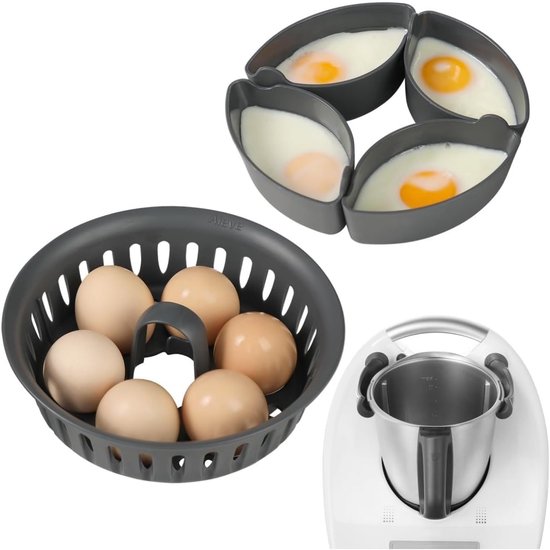 longziming -2-in-1 Eierpocheerder Inzet voor Keukenmachine – Voor Gepocheerde & Hardgekookte Eieren – Compatibel met TM5, TM6, TM31 & Monsieur Cuisine – Hittebestendig en Vaatwasserbestendig van Merkloos