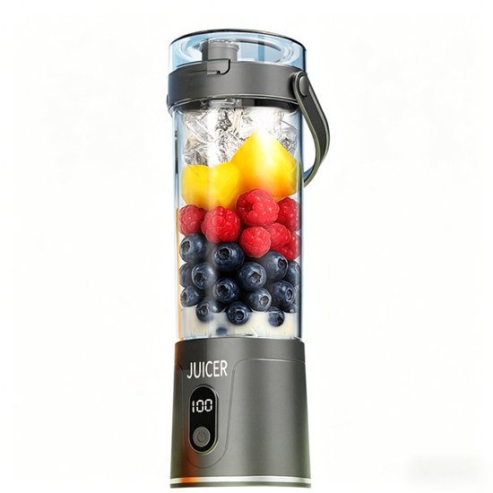 longziming - Draagbare Blender - USB Oplaadbare Smoothie Maker - Draadloze Blender Beker - BPA-vrij - 600ml - Compact En Lichtgewicht Ontwerp - Ideaal Voor Onderweg - 1 Stuks van Merkloos