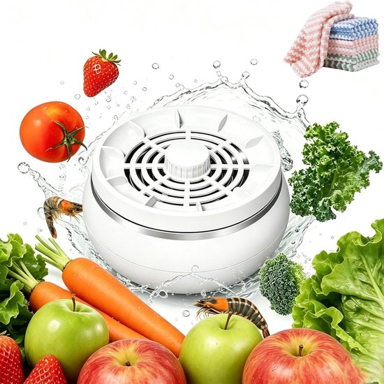 longziming -Draagbare Groente Reiniger - Elektrische Voedselwasmachine - Ultrasoon Schoonmaakapparaat - Chemievrije Elektrolyse Technologie - Compact En Stil Design - Veilig Voor Gezinnen - 1 Stuk