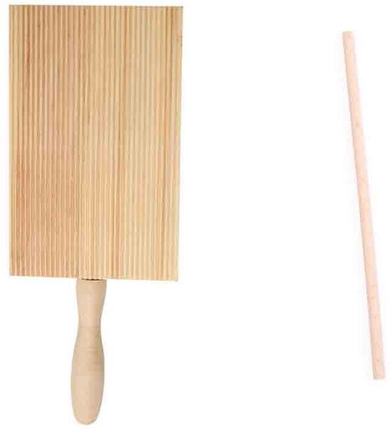 longziming -Houten Pastaplank met Handvat – Duurzame Pasta Maker voor Verse Noedels & Deeg – 21,5×8,5×1,7 cm – Herbruikbaar & Eenvoudig Schoon te Maken – 1 Stuk van longziming