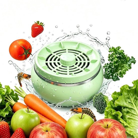 longziming -Obst- En Groentereiniger - Fruit En Groente Wasmachine - Draagbare Reiniger - Chemievrije Diepreiniging - BPA-Vrij Kunststof - Compact En Stil - Veilig Voor Gezinnen - 1 Stuk
