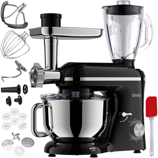 Lovio ChefAssistant Plus planetaire mixer 1900 W - zwart LVSTM02PBK van LOVIO
