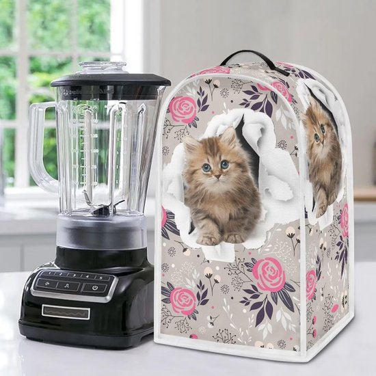 Luchtdichte Deksel voor Keukenmixers en Blenders, Stofbestendig en Vlekbestendig, Kattenpatroon, 24 x 18,5 x 40,5 cm