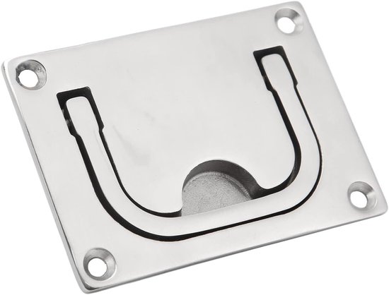 Luiklift handgreep voor bootluik, vierkant roestvrijstalen deksel met trekmechanisme en spiegelgepolijste top - geschikt voor scheepskastdeur. van Merkloos