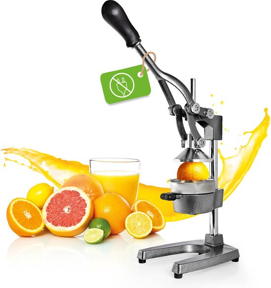 Lumaland roestvrijstalen citruspers | Hoogwaardige, zeer stille, handbediende citruspers