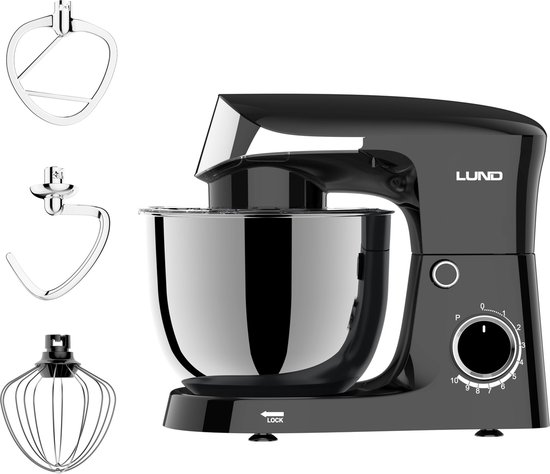 LUND 67812 Krachtige Planetaire Keukenmachine - 1500W - 4L RVS Kom - Zilver/Grijs