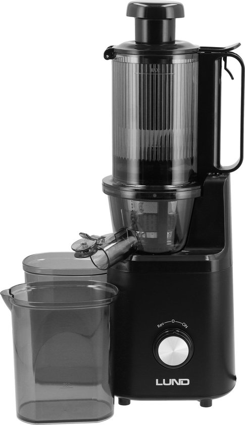 LUND 67842 Slowjuicer 250W - Trage Sapcentrifuge - Extra Grote 100 mm Vulopening - BPA-Vrij - Met Reversfunctie & Stille Motor (60 dB) - Inclusief Reinigingsborstel & 0.8L Sapkaraf