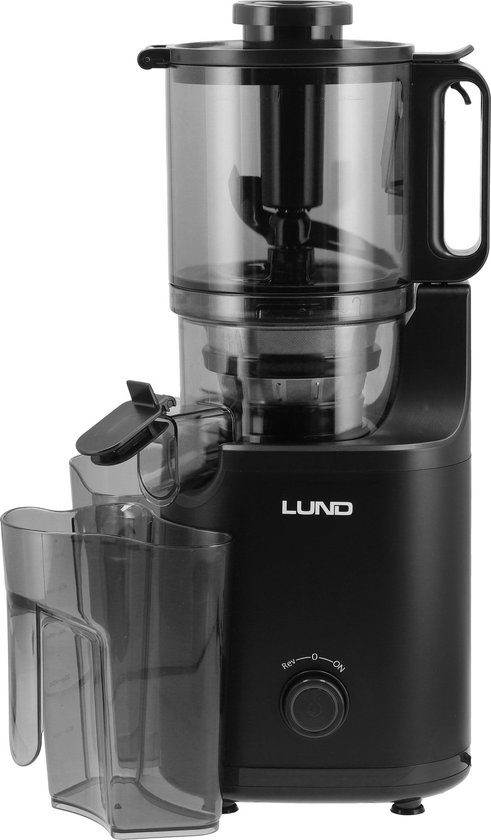 LUND 67843 Slowjuicer 250W - Trage Sapcentrifuge - XXL 140 mm Vulopening - BPA-Vrij - Met Reversfunctie & Stille Motor (60 dB) - Inclusief Reinigingsborstel & 1.0L Sapkaraf