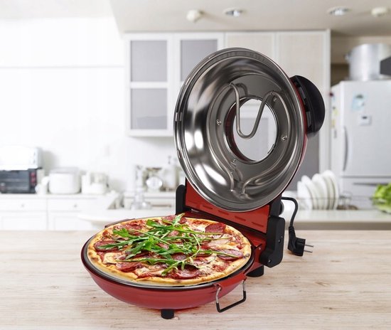 LUND Pizzaoven - 1200W - 400 ºC - 5-traps temperatuurregeling van Merkloos