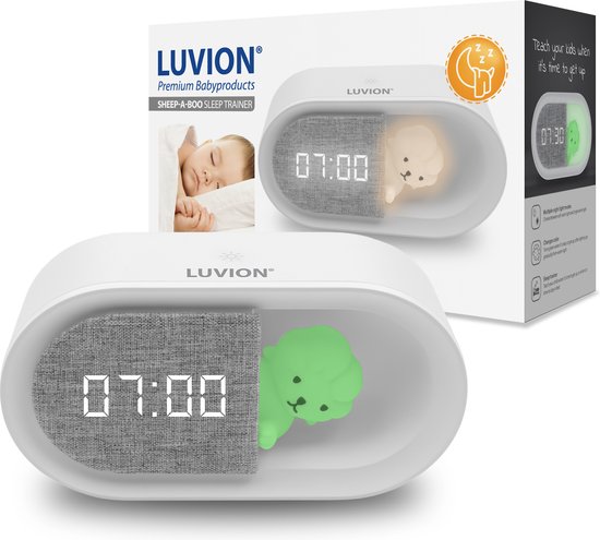 LUVION® Sheep-a-boo Slaaptrainer - Kinderwekker - Slaapwekker - Met nachtlamp functie en wekker timer - Slaaphulp voor kinderen vanaf de peuter leeftijd - Met leuk schaap nachtlampje voor baby's van LUVION