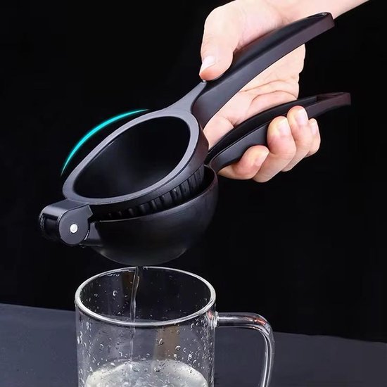 Luxe Citruspers Handmatig Zwart – RVS Citroenpers 24 cm – Professionele Limoenpers – Stevige Handpers voor Keuken van Merkloos