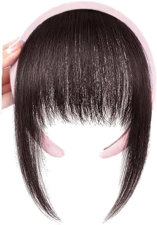 Luxe Haarstuk met Pony en Strass Hoofdband - Fluffy Pony voor Dames en Meisjes in Donkerbruin - Perfect voor Dagelijks Gebruik en Feestjes van Merkloos