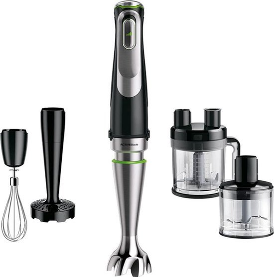 Luxe Staamixer Set – Hakmolen – Groentesnijder – Soepmaker – Draadloos – Professioneel & Thuisgebruik – 1200W – Zwart van Cayboo