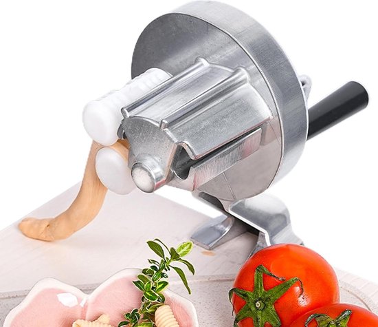 Macaroni Maker - Cavatelli Machine - Pasta Maken - Hand Crank Bediening - 27 cm - Zilver van Merkloos