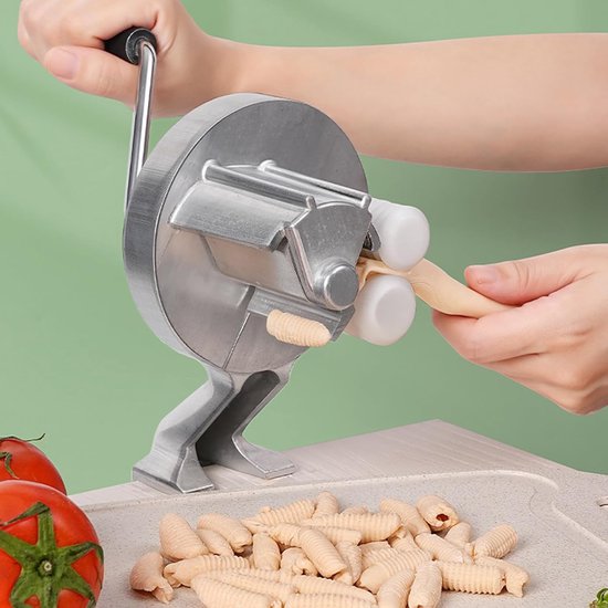 Macaroni Maker - Pastamachine Handmatig - Zelf Pasta Maken - Duurzame Productie - 27 x 11 cm - Zilver