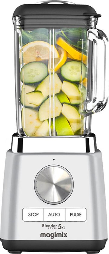 Magimix Blender Power 5 XL - Smoothie Maker - 2 Liter - Ice Crusher - Mat Chroom van Magimix