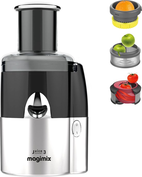 Magimix Juice Expert 3 - 400 W - Professionele motor - 30 jaar motorgarantie - Zwart/Mat Chroom van Magimix