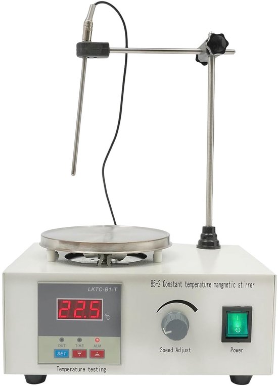 Magneetmixer Laboratorium - Verwarmingsplaat Roerder - Vloeistoffen Mengen - Digitaal Instelbaar - 2000 ml Volume - Wit