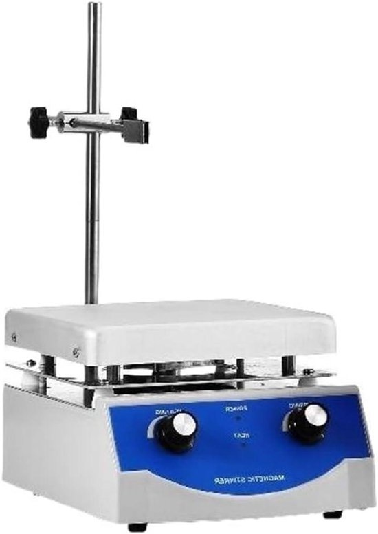 Magneetroerder Hete Plaat - Mixer Schudbeker - Vloeistoffen Mengen - Dubbele Functie - 3000ML - Zilver