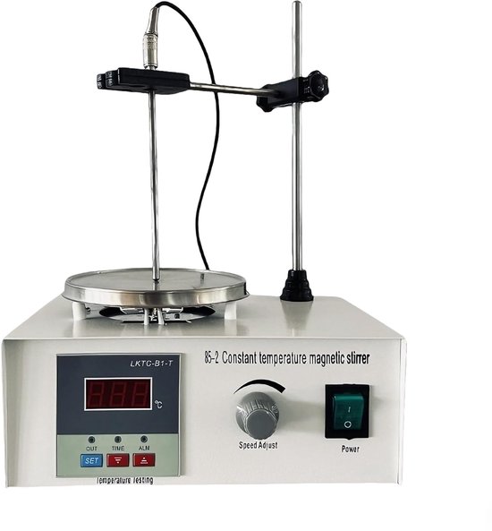 Magneetroerder met verwarmingsplaat, 1000 ml, 250 W, 300-2600 rpm, 100 °C, magnetische mixer met led-display, digitaal - ShopVlot