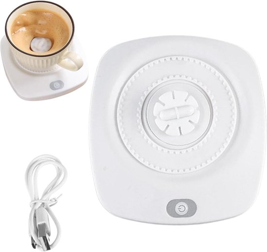 Magnetische Drankmixer - Koffiemixer Zwevend - Dranken Mengen - Stille Werking - 12.5 x 13.5 cm - Wit