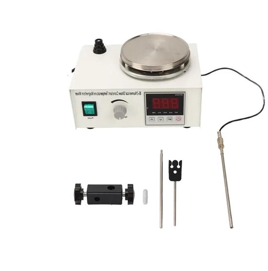 Magnetische Roerder - Hete Plaat Mixer - Laboratorium Mengen - Digitale Temperatuurweergave - 3 kg - Wit