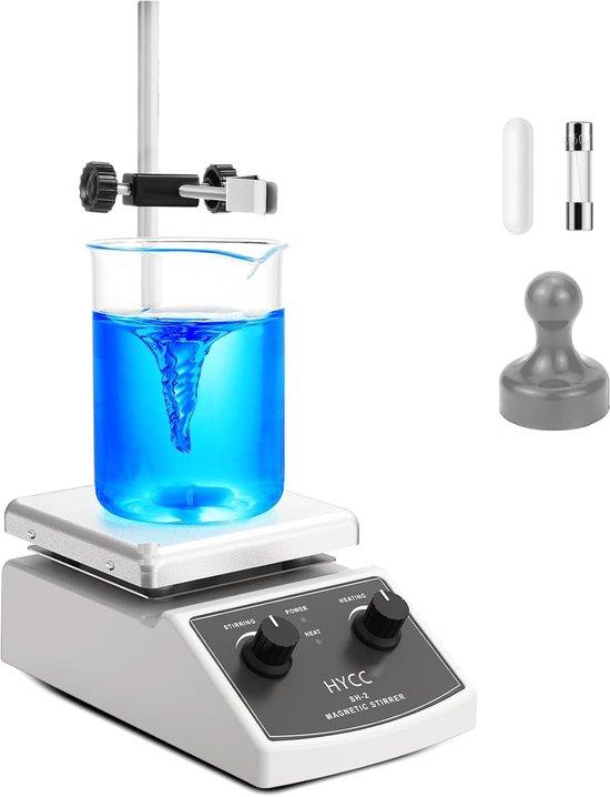 Magnetische roerder max. 270 °C - 100-2000 rpm - met deksel - ideaal voor laboratoria - ShopVlot