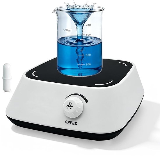 Magnetische roerder met verstelbare snelheid 300-2600 rpm, ideaal voor laboratoria en thuisbrouwen, 2000 ml capaciteit, 5 W mengplaat, 12 V/1 A, zonder verwarmingsfunctie, perfect voor mengprocessen en experimenten