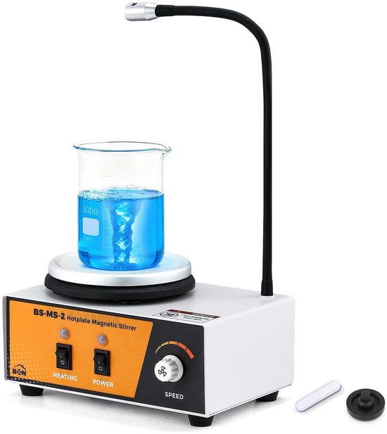 Magnetische roerder met verwarmingsplaat 2 L - Aluminium 120 mm - 0-2600 RPM - Ideaal voor laboratoria en scholen - ShopVlot