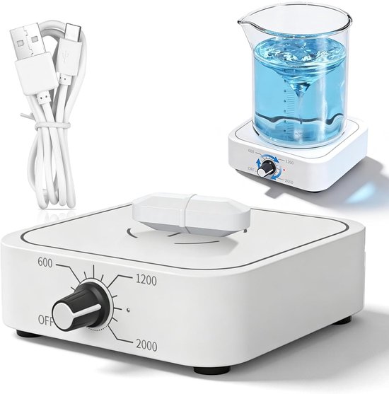 Magnetische Roerder met Verwarmingsplaat voor Laboratoriumgebruik - 1500ML USB Aangedreven Mixer voor Chemische Toepassingen en Experimentele Analyse