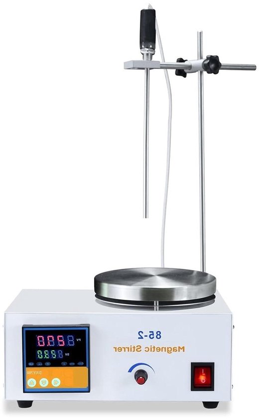 Magnetische Roerder - Verwarming Mixer - Laboratorium Menging - Digitale Temperatuurregeling - 1500 ml Volume - Zilverkleurig