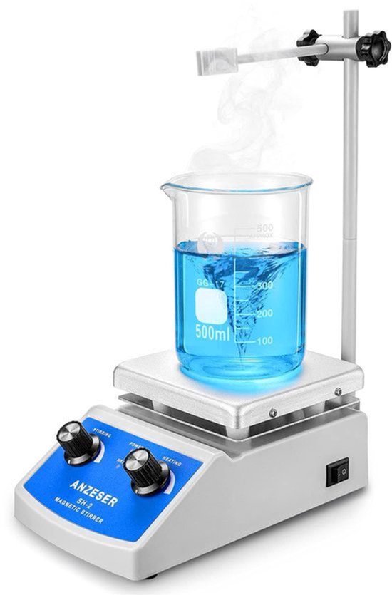 Magnetische Roerder Verwarmingsplaat - 180 W Vermogen - 2000 ml Inhoud - Aluminium - Laboratorium Roerder