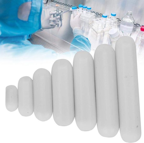 Magnetische Roerstaafjes - Roerstaafjes C-type - Laboratorium Mengen - Corrosiebestendig Ontwerp - 7 Stuks - Wit