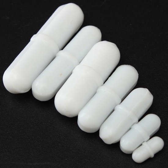 Magnetische Roerstaafjes - Teflon Roerstaafjes - Vloeistoffen Mengen - Met Scharnierring - B10-B36 - Wit