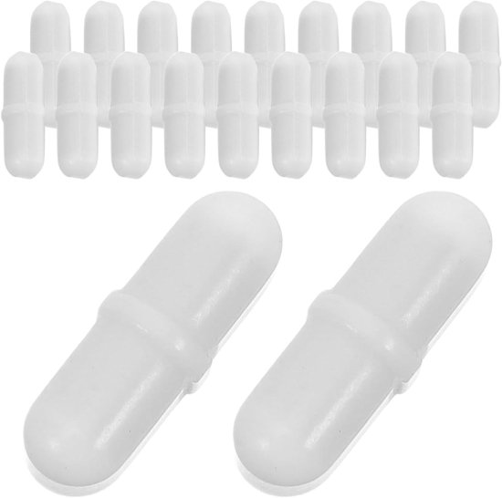 Magnetische Roerstaven - Laboratorium Roerstaafjes - Wetenschappelijk Mengen - Hittebestendig PTFE Gecoat - 20 Stuks - Wit