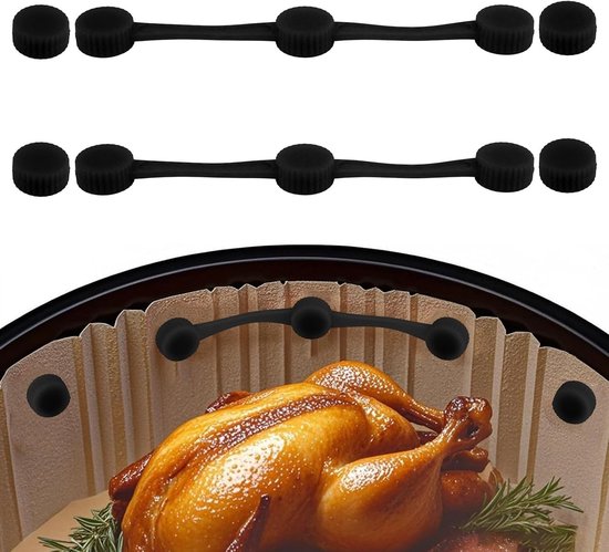 Magnetische Silicium Sluitingen voor Airfryer - Veilig, Hittebestendig en Herbruikbaar Klemmen voor Keukenaccessoires - 2 Sets