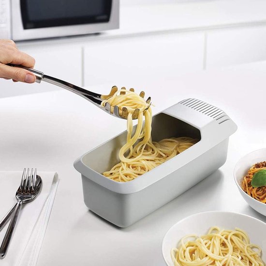 Magnetron Pastakoker - Pastamaker Noedelkoker - Snel Pasta Koken - Met Ingebouwde Zeef - 30 x 14 x 10 cm