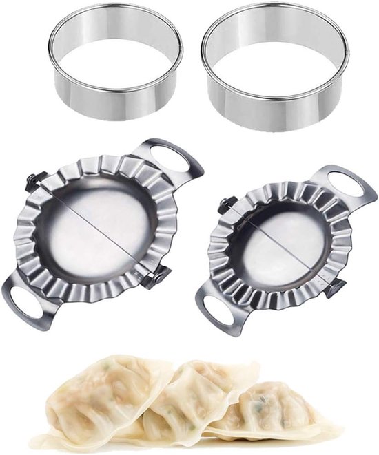 Maker, Draagbare Wonton Pie Noodle Maker Food Grade Roestvrij Staal Dumpling Mold Set - Vierdelige Zilver-Keuken Gereedschap