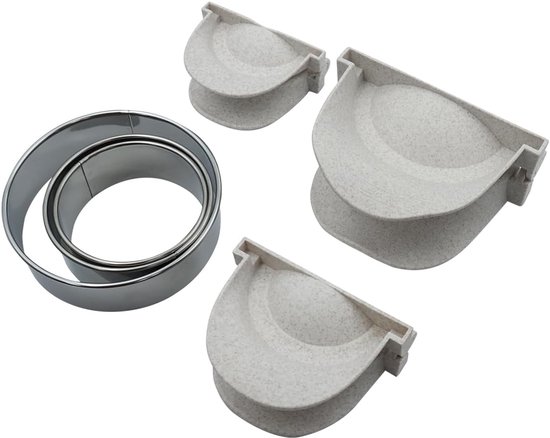Maker Pie Maker Set met ronde deegsnijder Ravioli Maker, klein 7 cm, medium 8 cm, groot 11 cm Geschikt voor thuiskeuken, catering