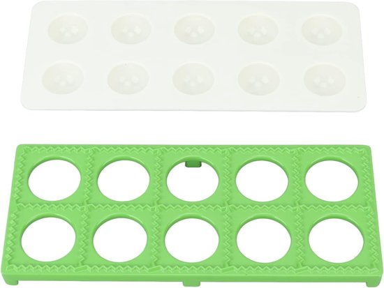 Maker Press, 10-gaats Dumpling Tool, Easy Homemade Pasta, duurzaam ijzer ABS, vierkante vorm voor snel koken, groen