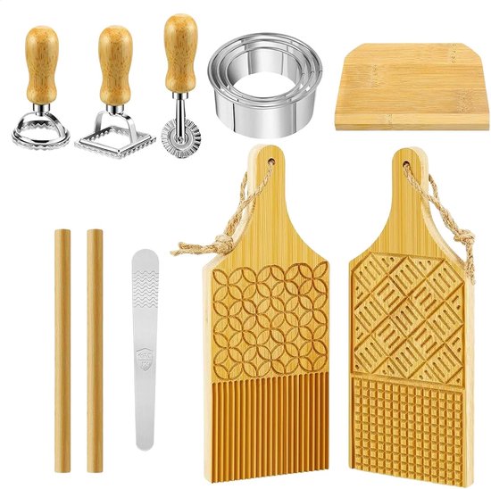 Makerset, houten pastollers en cutter | houten keuken pastollers en cutter - professionele koksbenodigdheden, spaghettimaker set voor thuisrestaurant