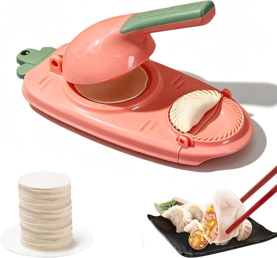 Mallen, 2 in 1 Dumpling Maker Machine, Dumpling Skin Maker, Makkelijk te Gebruiken voor Het Maken van Dumplings (Roze,23cm)