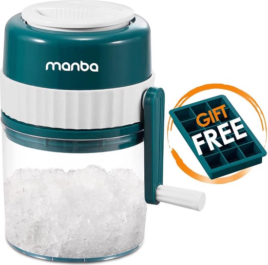 MAMBO IJscrusher - met IJsschep - Professionele Ice Crusher - 3 RVS Messen - IJsvergruizer Handmatig - Groen van MAMBO