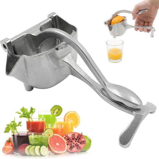 Manual Juicer, Aluminum Alloy, Citrus Juicer, Hand Press for Lemon, Orange, Lime and Pomegranate, V-Shaped Pouring Spout for Cleaner Pouring, Compact for Home, Travel and Camping van Merkloos